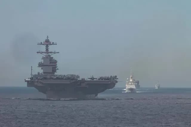 Portaaviones Gerald R. Ford fue desplegado en el mar Caribe