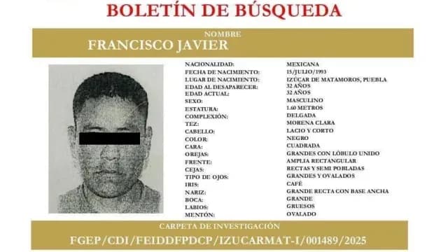 Ficha de búsqueda de Francisco Javier, hallado sin vida. Foto: Comisión de Búsqueda de Desaparecidos