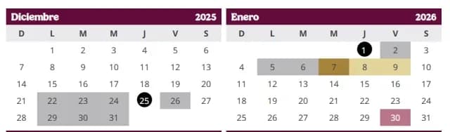 Periodo vacacional de invierno 2025-2026. Foto: SEP
