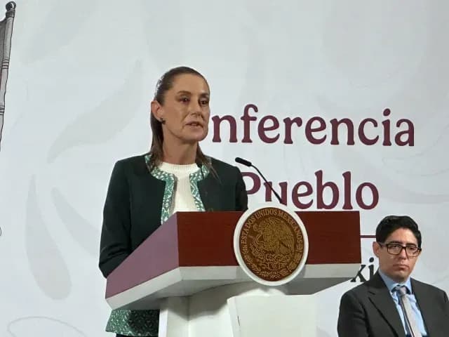 La Presidenta Claudia Sheinbaum en la conferencia mañanera de hoy, 26 de noviembre 2025. Foto: N+