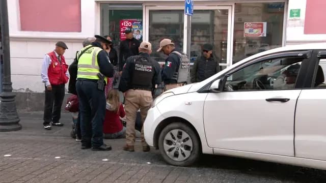Accidente en Centro Histórico de Puebla deja dos lesionadas. Foto: N+