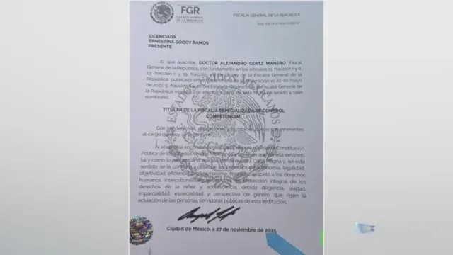 Documento en el que queda se designa a Ernestina Godoy como encargada de despacho en FGR.