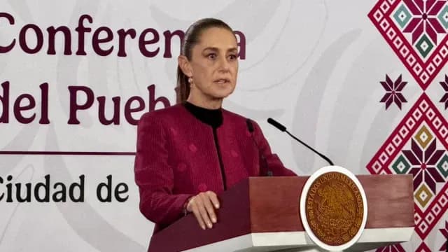 La presidenta de México, Claudia Sheinbaum Pardo, en conferencia diaria. Foto: Presidencia de la República