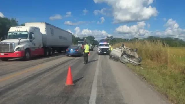 Accidente en Campeche. Foto: Guardia Nacional