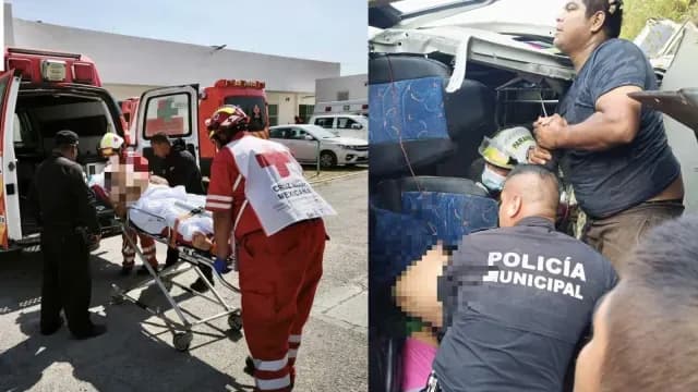 Accidente de autobús en el Edomex. Foto: Cruz Roja