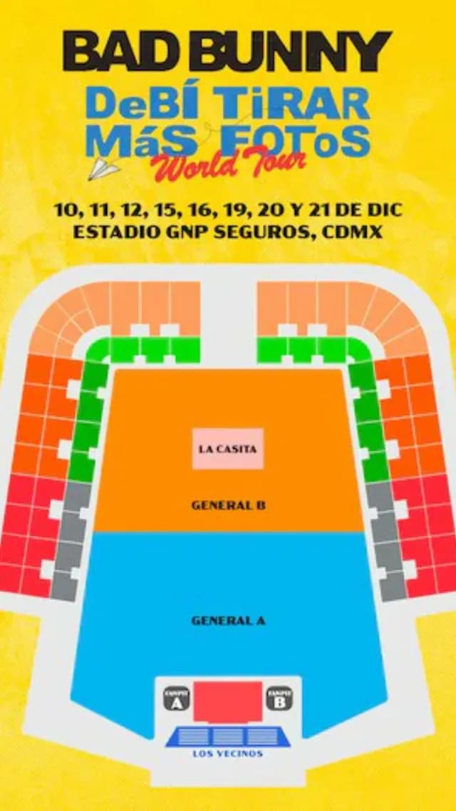 Dónde Está Casita Bad Bunny Estadio GNP Conciertos 2025. Mapa Ubicación