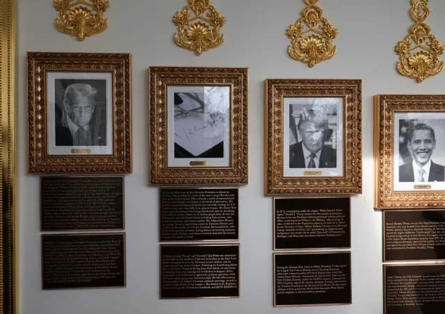 Donald Trump se burla de expresidentes en placas alusivas