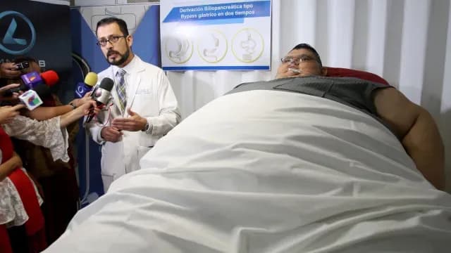 uan Pedro Franco de 32 años de edad, uno de los hombres mas obesos del mundo. Foto: Cuartoscuro
