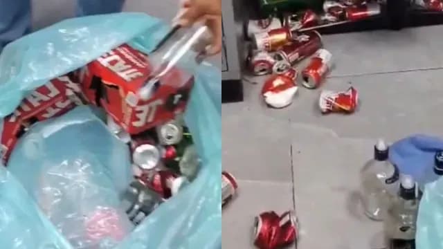 Encuentran latas de cerveza en Hospital La Margarita. Foto: X @ciudadano_pue