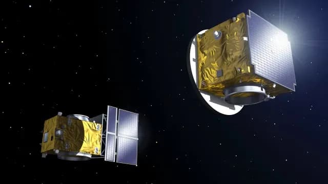 Ilustración artística de los satélites Proba-3
