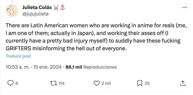Animadora Julieta Colás se pronuncia sobre Geraldine Fernández