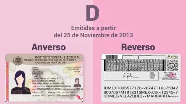 Modelo D credencial INE