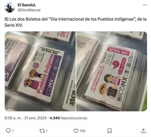 Mejores boletos magnéticos del Metro de la Ciudad de México