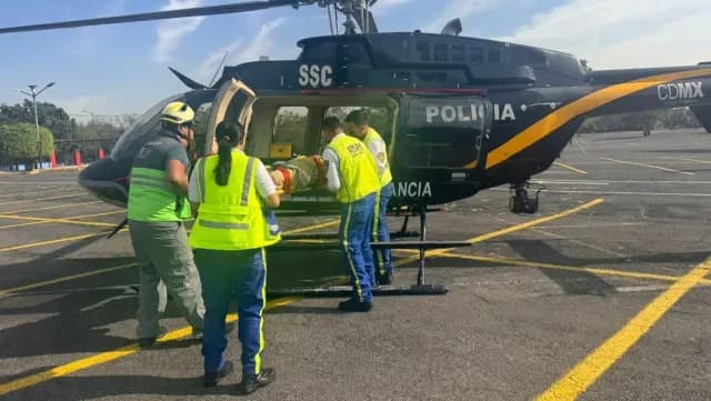 Traslado de mujer que sufrió quemaduras de segundo grado
