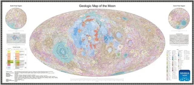 Muestra del nueva atlas de la Luna hecho por la Academia China de Ciencias