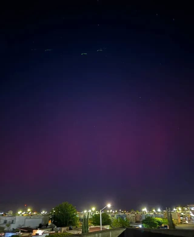 Aurora boreal desde Los Mochis, Sinaloa