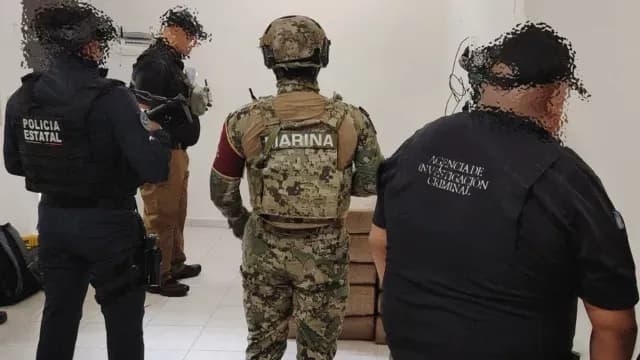 En el operativo también participaron elementos de la Secretaría de Marina y Policía Estatal, brindando seguridad perimetral en el lugar | Foto: FGR