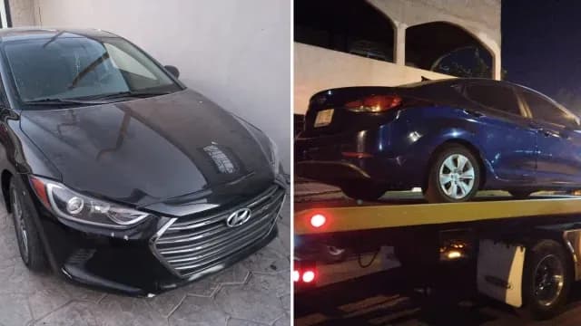 Vehículos robados en Mexicali a los que les fueron cambiados el número de serie. Foto: N+