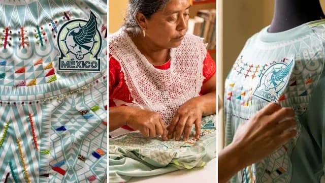 Artesanas Mexicanas de Naupan, Puebla Colaboran para el Jersey de la Copa America 2024. Foto: Redes Sociales