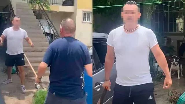 La discusión entre vecinos llegó a la agresión con un machete. Foto: X @virales_mex