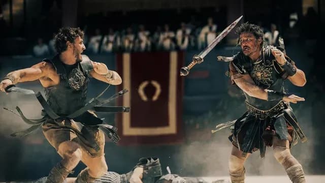 Pedro Pascal y Paul Mescal en la nueva película de Gladiador