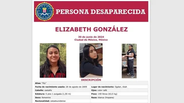 Ficha de búsqueda tras desaparición de 'Ely' González. Foto: FBI