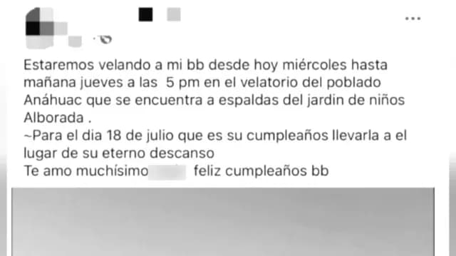 Sus Padres se Despidieron de la Menor a Través de una Publicación en Redes Sociales