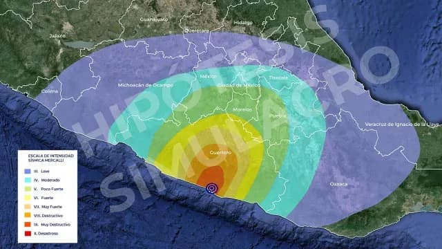 Esquema representativo de hipótesis de epicentro de sismo en Acapulco, Guerrero. Foto: CNPC