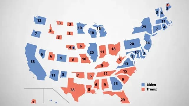 mapa electoral de los resultados de la elección de EUA en el 2020