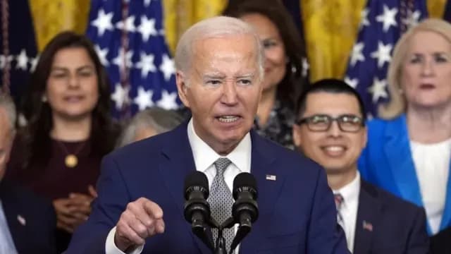 El presidente de Estados Unidos, Joe Biden, durante una ceremonia por el 12 aniversario del programa DACA. Foto: AP