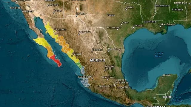 Estados con alerta por presencia de tormenta Ileana. Foto: CNPC
