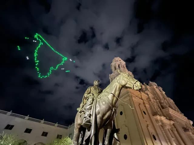 Show de drones durante el Grito de la Independencia en Hermosillo, Sonora. Foto: N+