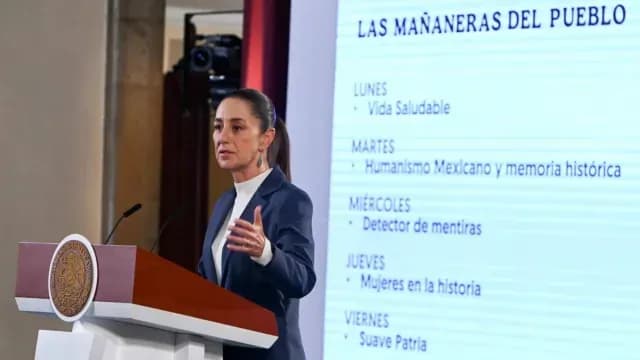 Claudia Sheinbaum presenta secciones especiales de las mañaneras del pueblo. Foto: Presidencia de la República