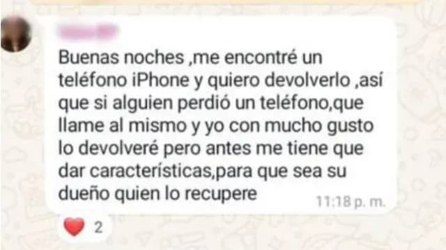 Verónica N. reportó el hallazgo de un celular a un grupo de WhatsApp. Foto: Franco Arteaga | N+