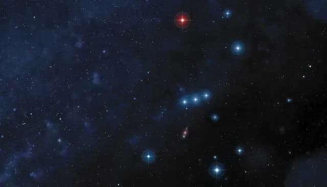Betelgeuse, es el hombro superior en la constelación de Orión