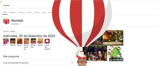 Captura de pantalla de la búsqueda Navidad en Google