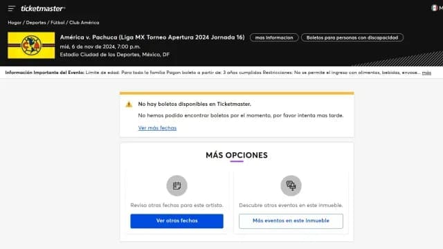 Suspenden venta de boletos para el América vs Pachuca Jornada 16 Liga MX 2024