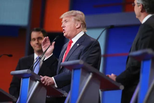 Donald Trump en el primer debate republicano, en 2015