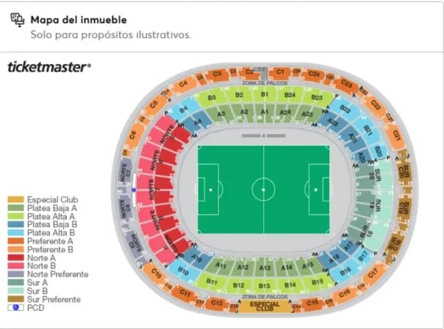 Mapa América vs Cruz Azul