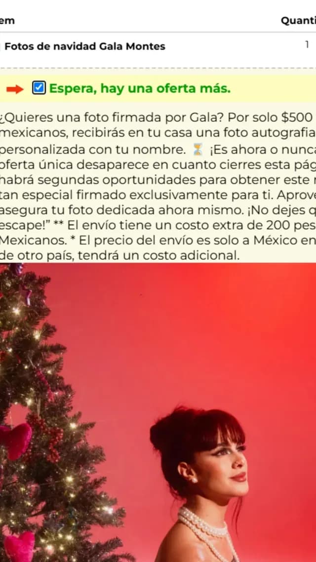 También puedes obtener una foto autografiada y personalizada por 500 pesos más. Foto: go.galamontes