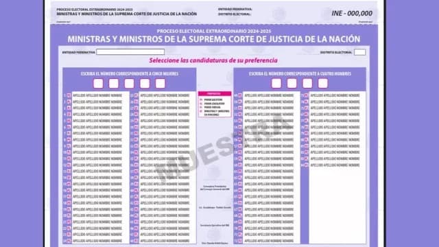 Elección Judicial 2025: Así Serán las Boletas para Elegir a Jueces, Magistrados y Ministros