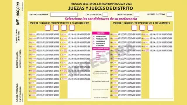 Elección Judicial 2025: Así Serán las Boletas para Elegir a Jueces, Magistrados y Ministros