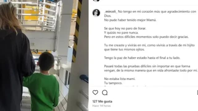 Dulce y su nieto, imagen compartida por su hija Romina Mircoli
