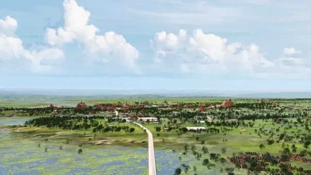 Recreación computarizada de los caminos mayas encontrados en la selva
