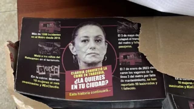 Folletos contra Sheinbaum en la alcaldía Cuauhtémoc