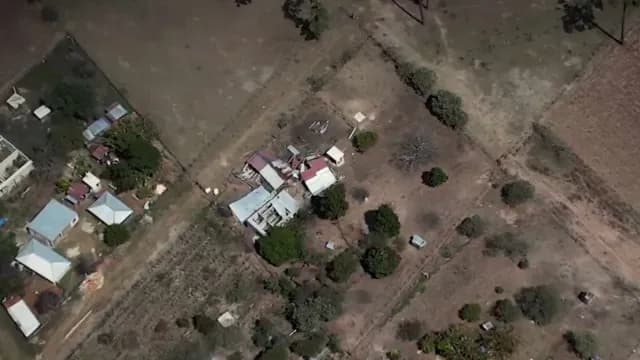 Vista aérea de la destrucción en Las Margaritas, Chiapas