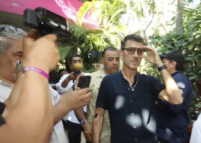Aspectos de Leonardo García en el funeral de su padre Andrés García. Foto: Cuartoscuro