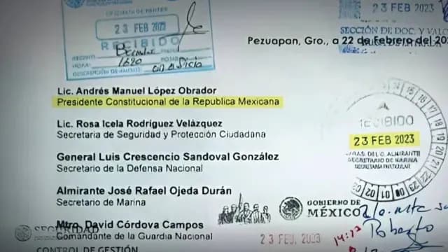 Oficio de Tierra Caliente Enviado a Presidencia