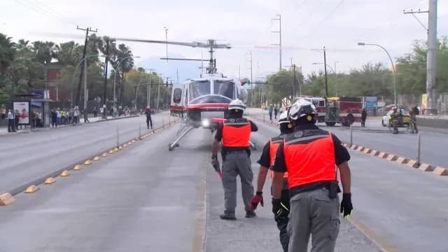 Protección Civil realizó un operativo para recibir un corazón para un paciente de NL. Foto: N+