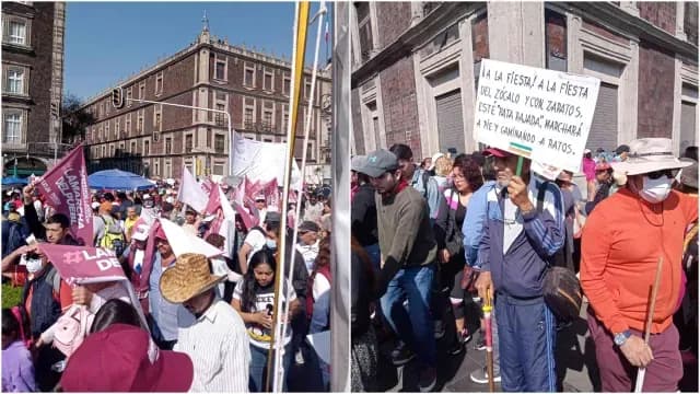 Gente entra al Zócalo por la calle 5 de mayo